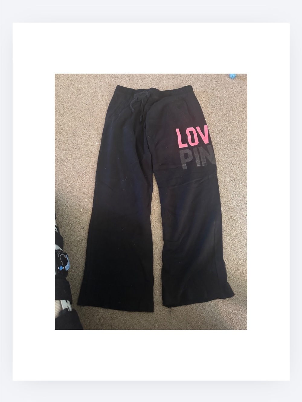 Victoria's Secret PINK Victoria's Secret Black Sweatpants with Pink Logo